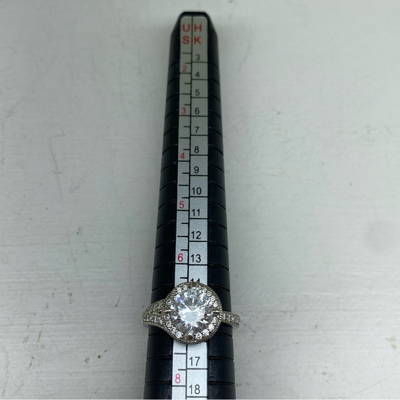 Sterling Silver 925 PAJ Spiral Stair Halo Ring With Large CZ Set Size 7 - Picture 12 of 15